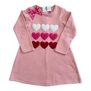Goodlad Girl’s Pink Dress with Heart Appliques Size 5